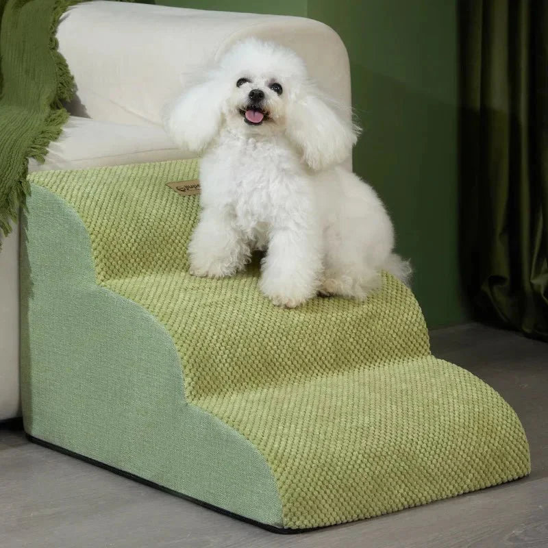 PetComfort Geheugenfoam Honden Trappen – Comfortabel en Veilig voor Kleine, Oude en Gewonde Honden met Antislip Basis en Wasbare Hoes