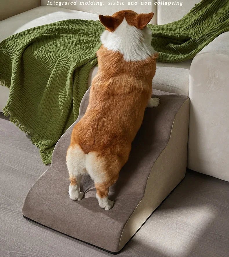 PetComfort Geheugenfoam Honden Trappen – Comfortabel en Veilig voor Kleine, Oude en Gewonde Honden met Antislip Basis en Wasbare Hoes