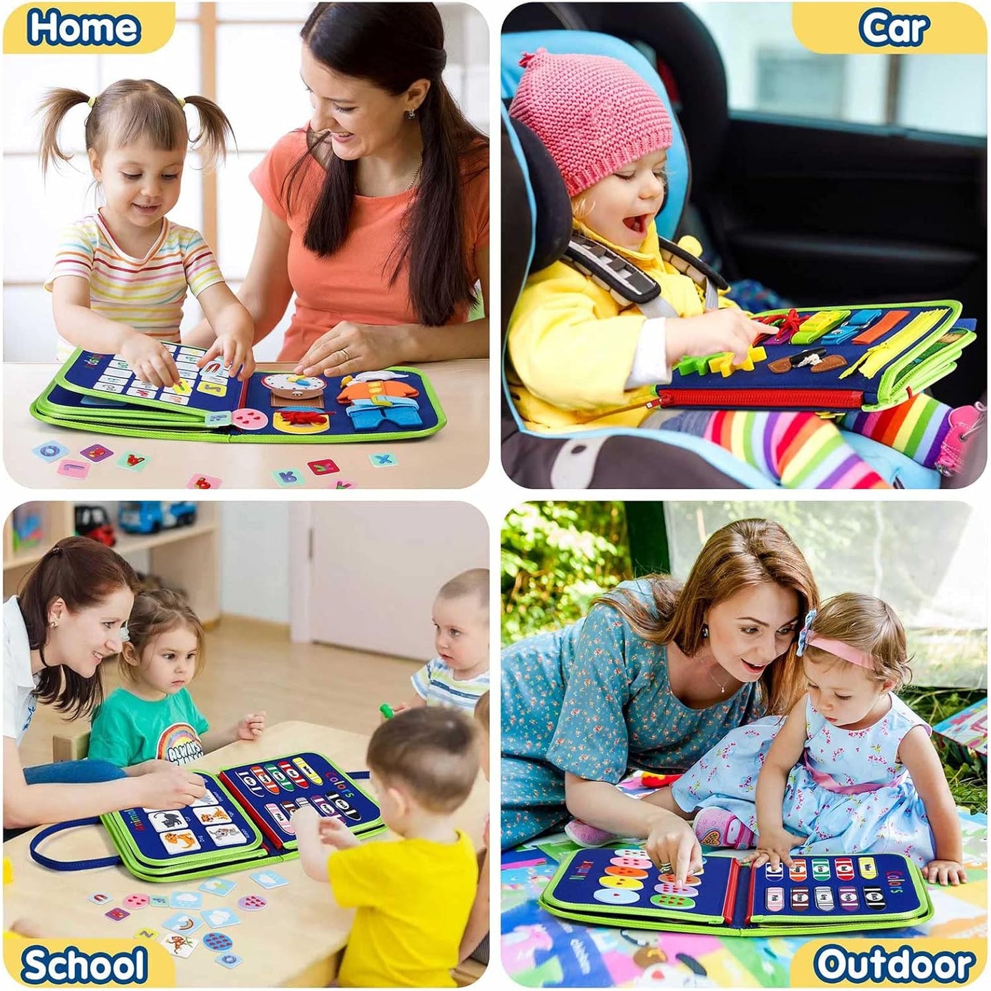 Peuter Drukbord Montessori Speelgoed | Activiteiten Educatief Sensorisch Drukboek voor Kinderen van 2-4 Jaar