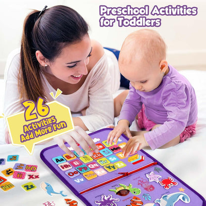 Peuter Drukbord Montessori Speelgoed | Activiteiten Educatief Sensorisch Drukboek voor Kinderen van 2-4 Jaar