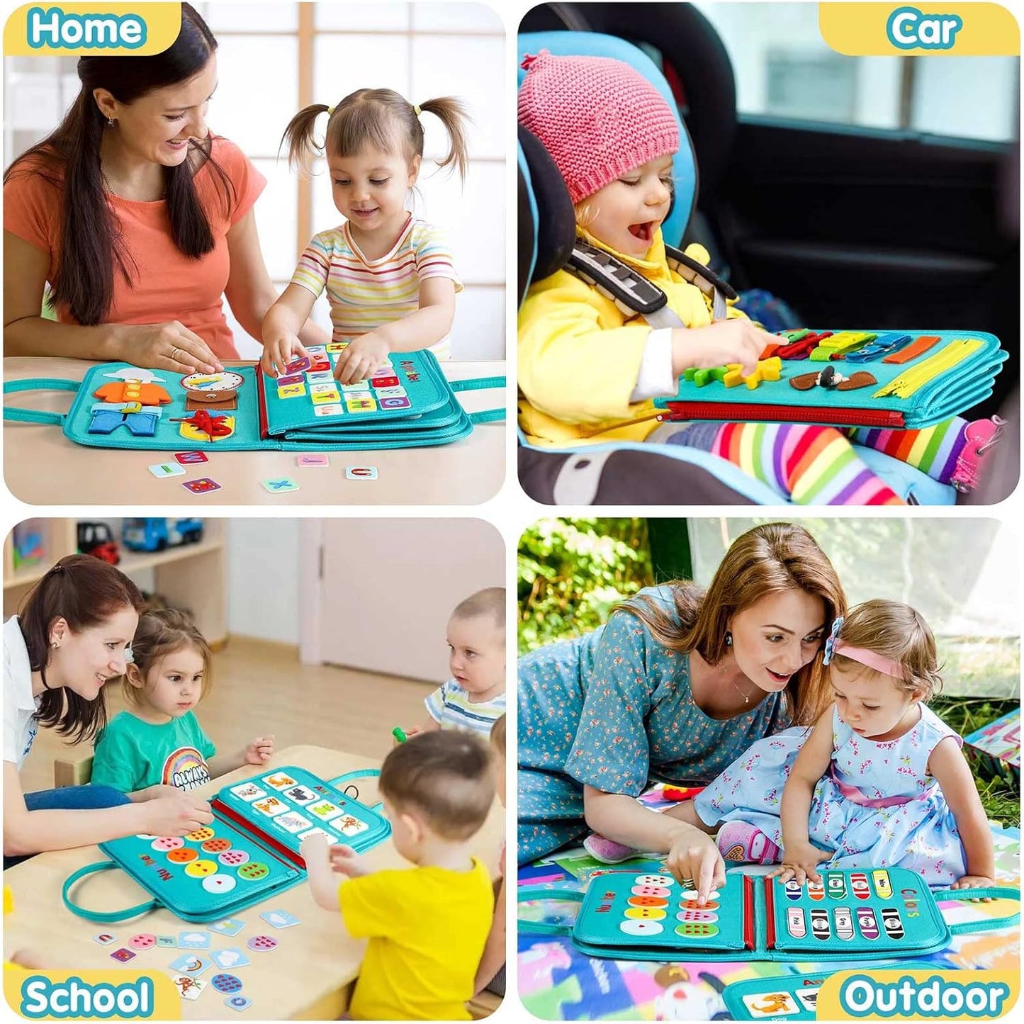 Peuter Drukbord Montessori Speelgoed | Activiteiten Educatief Sensorisch Drukboek voor Kinderen van 2-4 Jaar