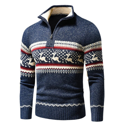 Gezellige wintertrui met rits en hoge kraag voor heren – Heren Comfortabel Warm Model Lars