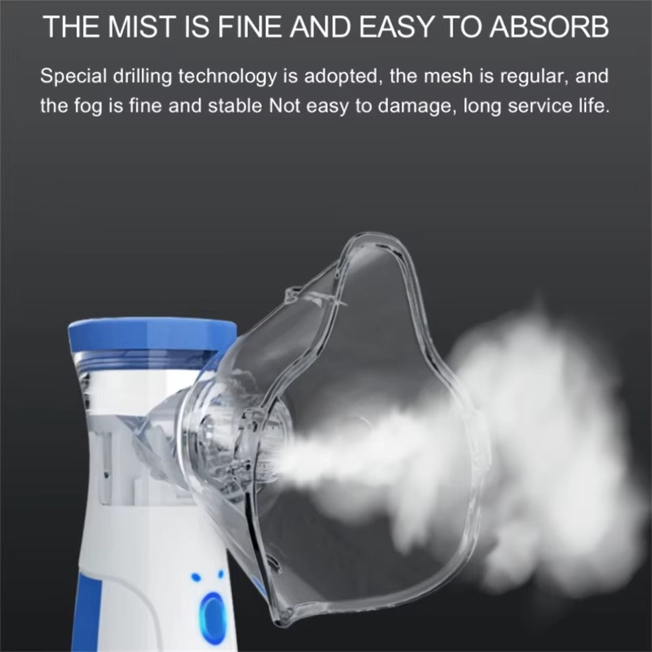 CompactMist Handheld Mesh Nebulizer – Oplaadbaar, Stille werking voor thuis en onderweg