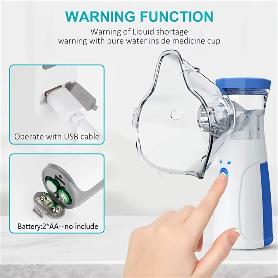 CompactMist Handheld Mesh Nebulizer – Oplaadbaar, Stille werking voor thuis en onderweg