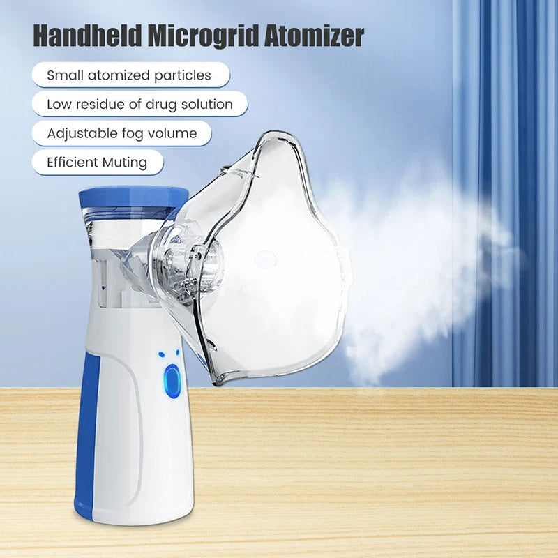 CompactMist Handheld Mesh Nebulizer – Oplaadbaar, Stille werking voor thuis en onderweg