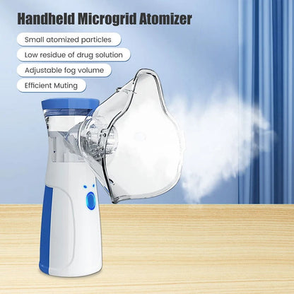 CompactMist Handheld Mesh Nebulizer – Oplaadbaar, Stille werking voor thuis en onderweg