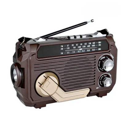 Multifunctionele Noodradio met Zonnepaneel en Dynamo - Powerbank en Zaklamp