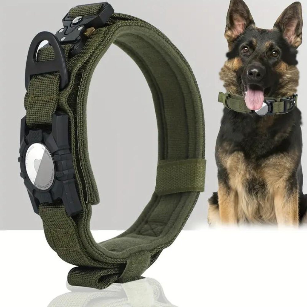 ProGuard AirTag Hondenhalsband – Duurzaam en Verstelbaar met Ingebouwde AirTag Houder voor Extra Veiligheid