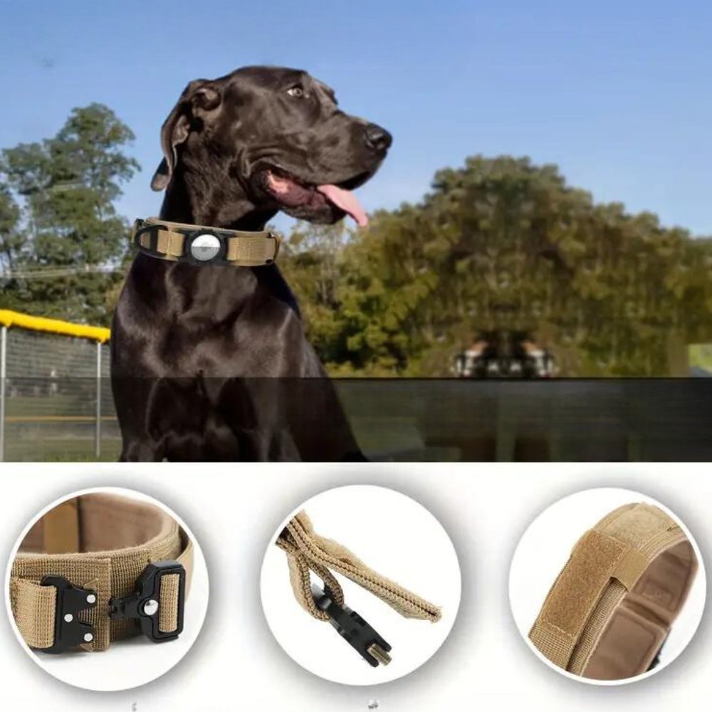 ProGuard AirTag Hondenhalsband – Duurzaam en Verstelbaar met Ingebouwde AirTag Houder voor Extra Veiligheid