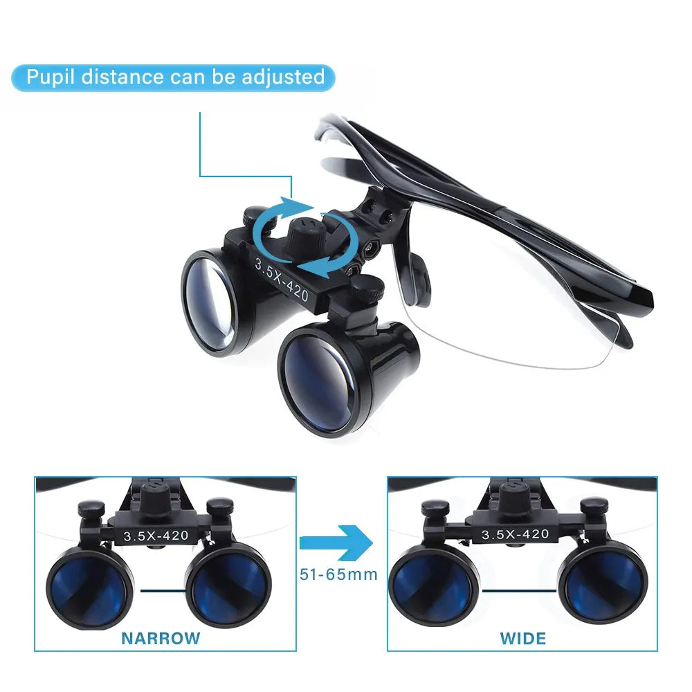 Professionele Tandheelkundige Loupes met LED – HD Vergroting & Schaduwvrije Verlichting voor Chirurgie & Medisch Gebruik