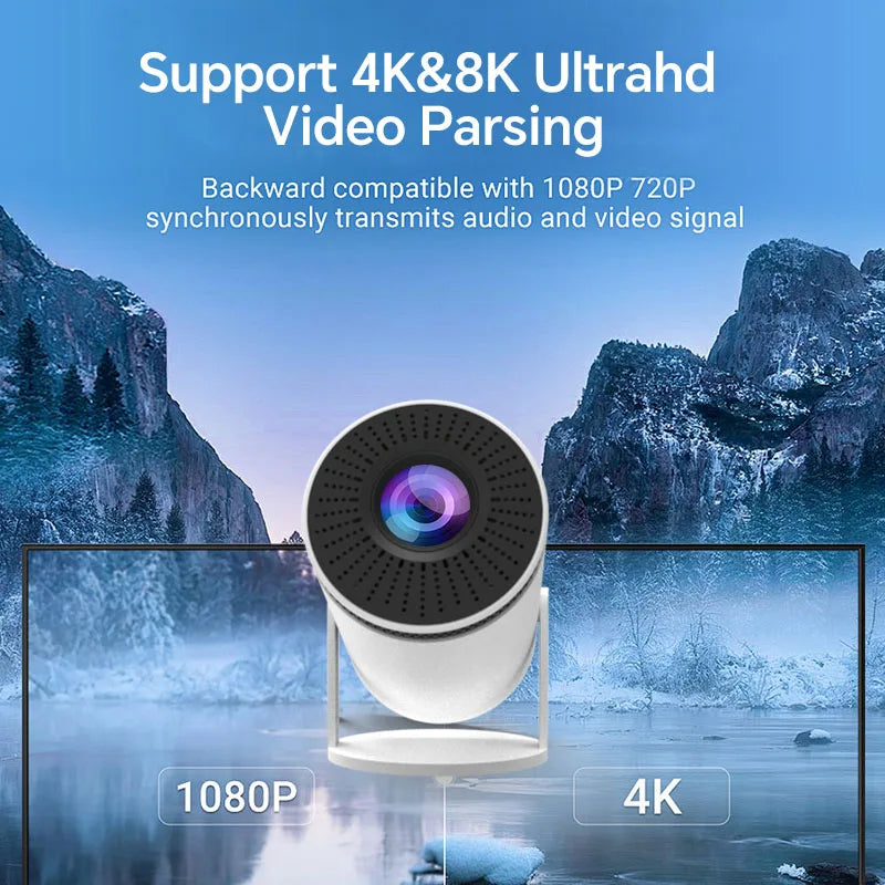 VisionCast 130X – Draagbare Mini Beamer met Android 12 en 130 Inch Projectie