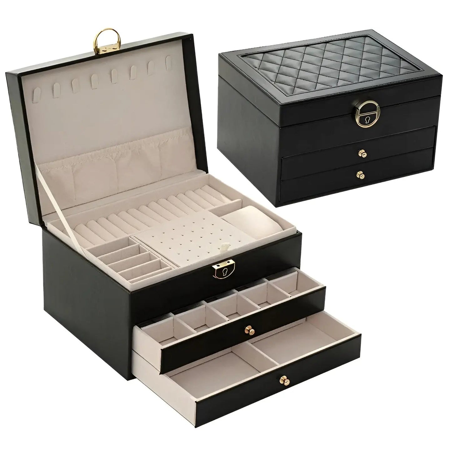 EleganceBox Luxe Sieradendoos – Meervoudige Opbergbox voor Sieraden