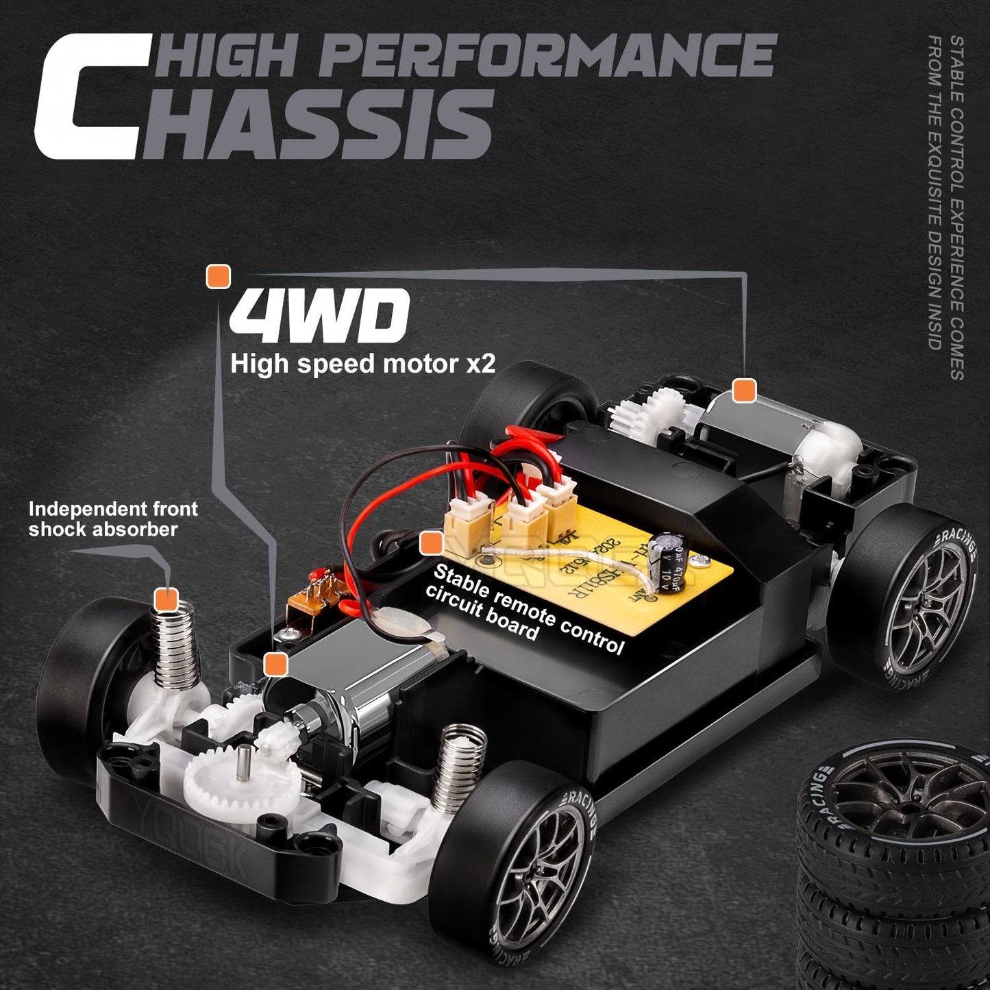 RC Drift Auto 4WD 2.4GHz met LED Lichten | Oplaadbare Batterij, Snelheid en Drift | Radiografisch Speelgoed voor Jongens & Meisjes