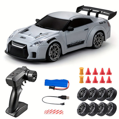 RC Drift Auto 4WD 2.4GHz met LED Lichten | Oplaadbare Batterij, Snelheid en Drift | Radiografisch Speelgoed voor Jongens & Meisjes