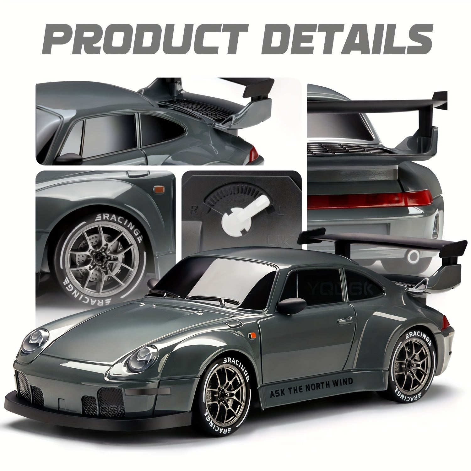 RC Drift Auto 4WD 2.4GHz met LED Lichten | Oplaadbare Batterij, Snelheid en Drift | Radiografisch Speelgoed voor Jongens & Meisjes