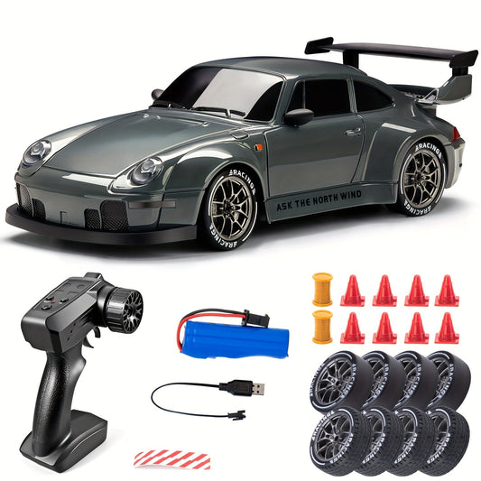 RC Drift Auto 4WD 2.4GHz met LED Lichten | Oplaadbare Batterij, Snelheid en Drift | Radiografisch Speelgoed voor Jongens & Meisjes