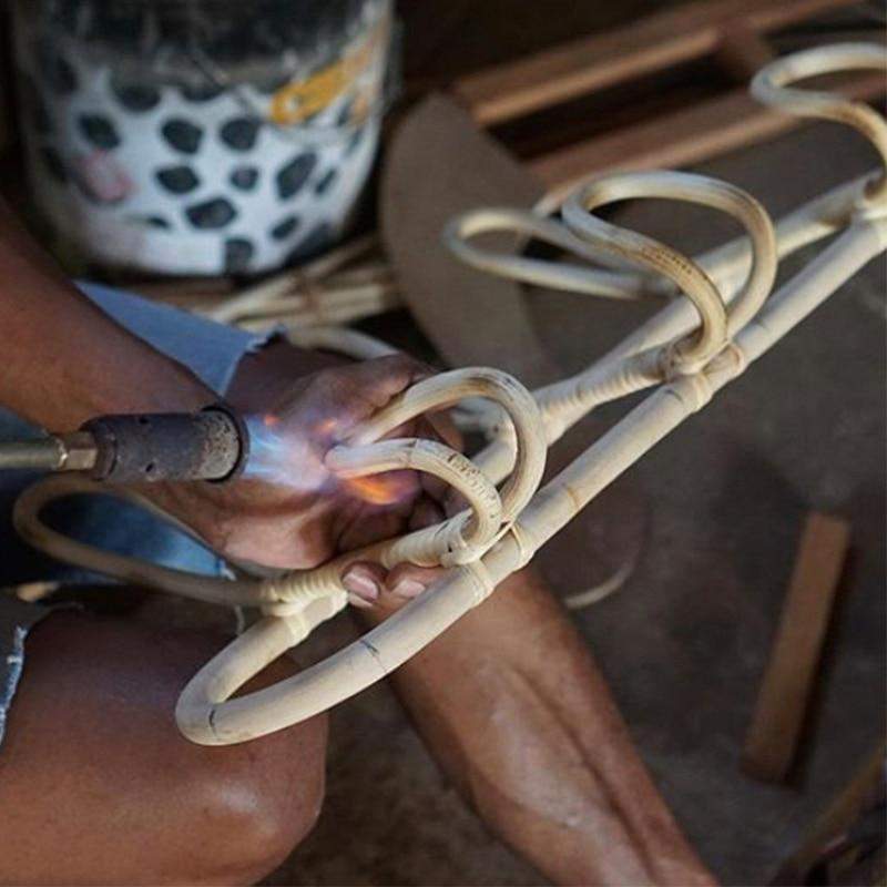 Rotan Wandhanger met 5 Haken voor Jassen, Tassen en Handdoeken