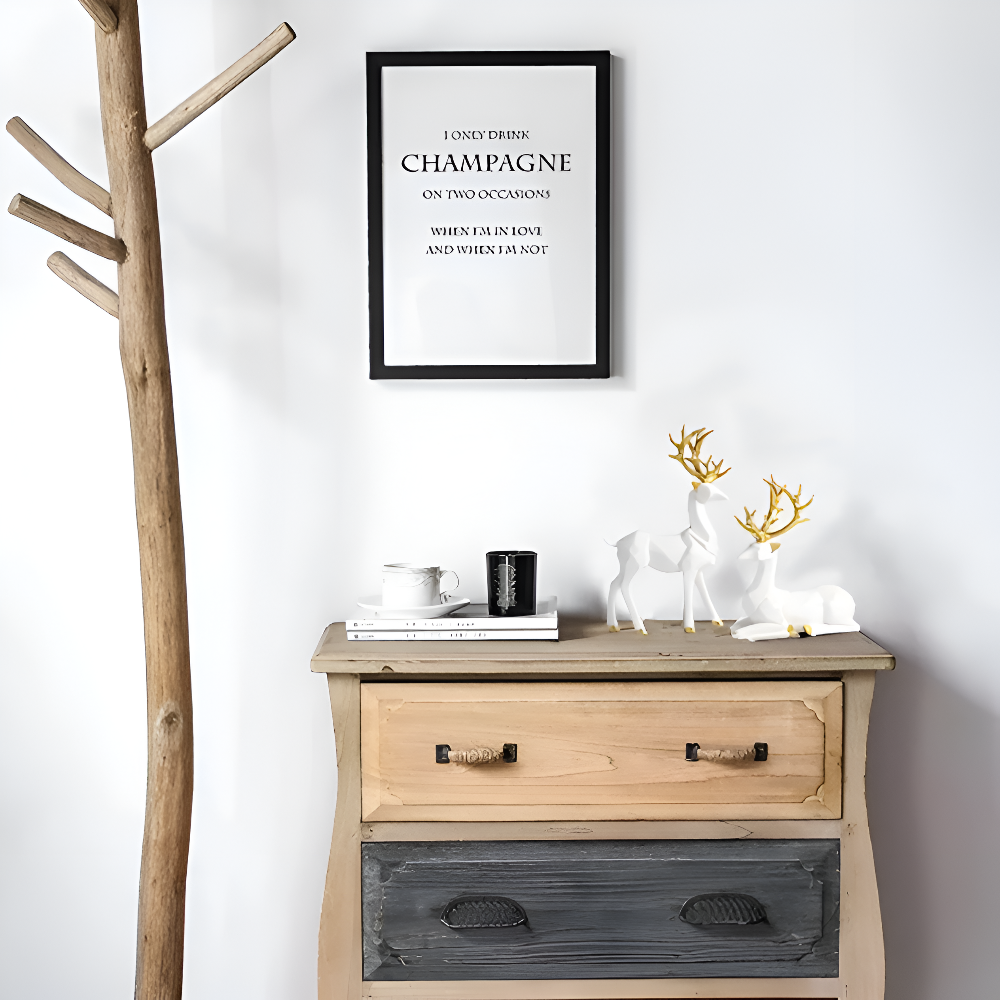 Geometrische Rendier Figurenset – Moderne 2-delige Resin Decoratie