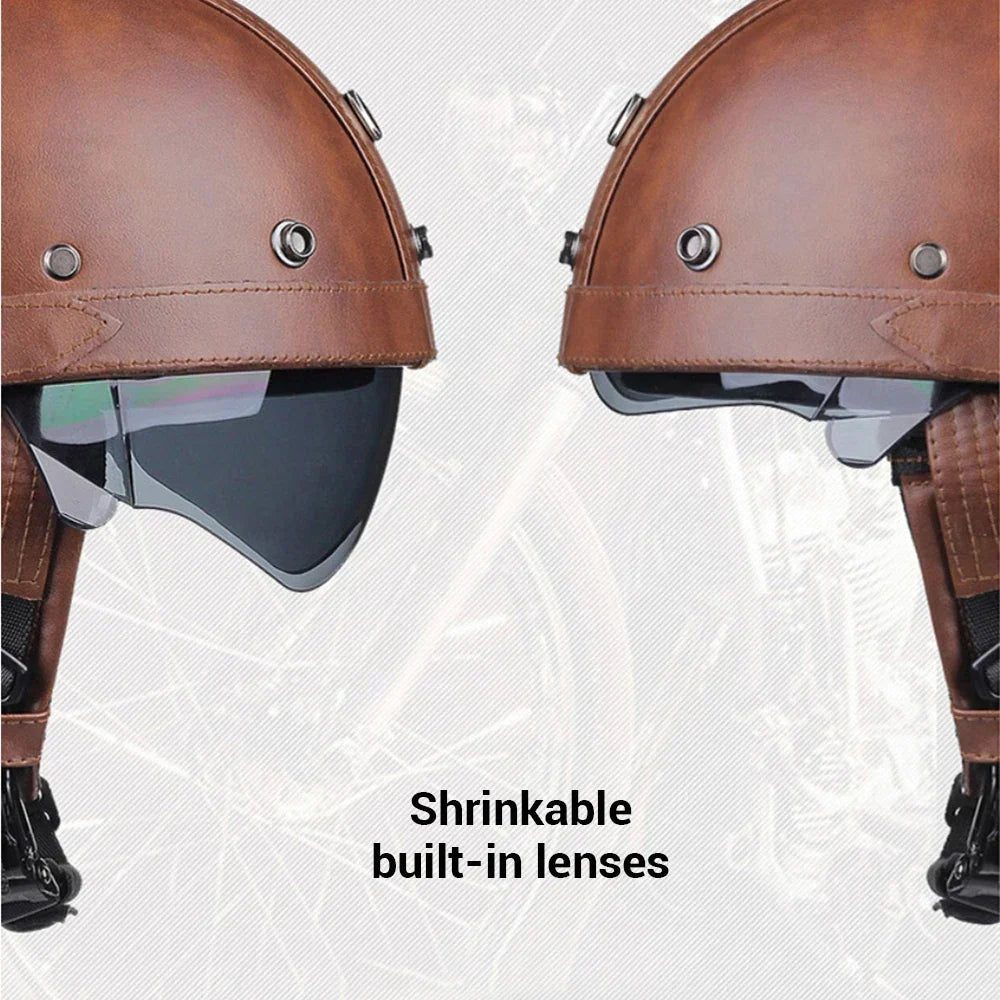 Retro Motorhelm met ABS-schaal en Snelsluiting - Comfortabel en Veilig