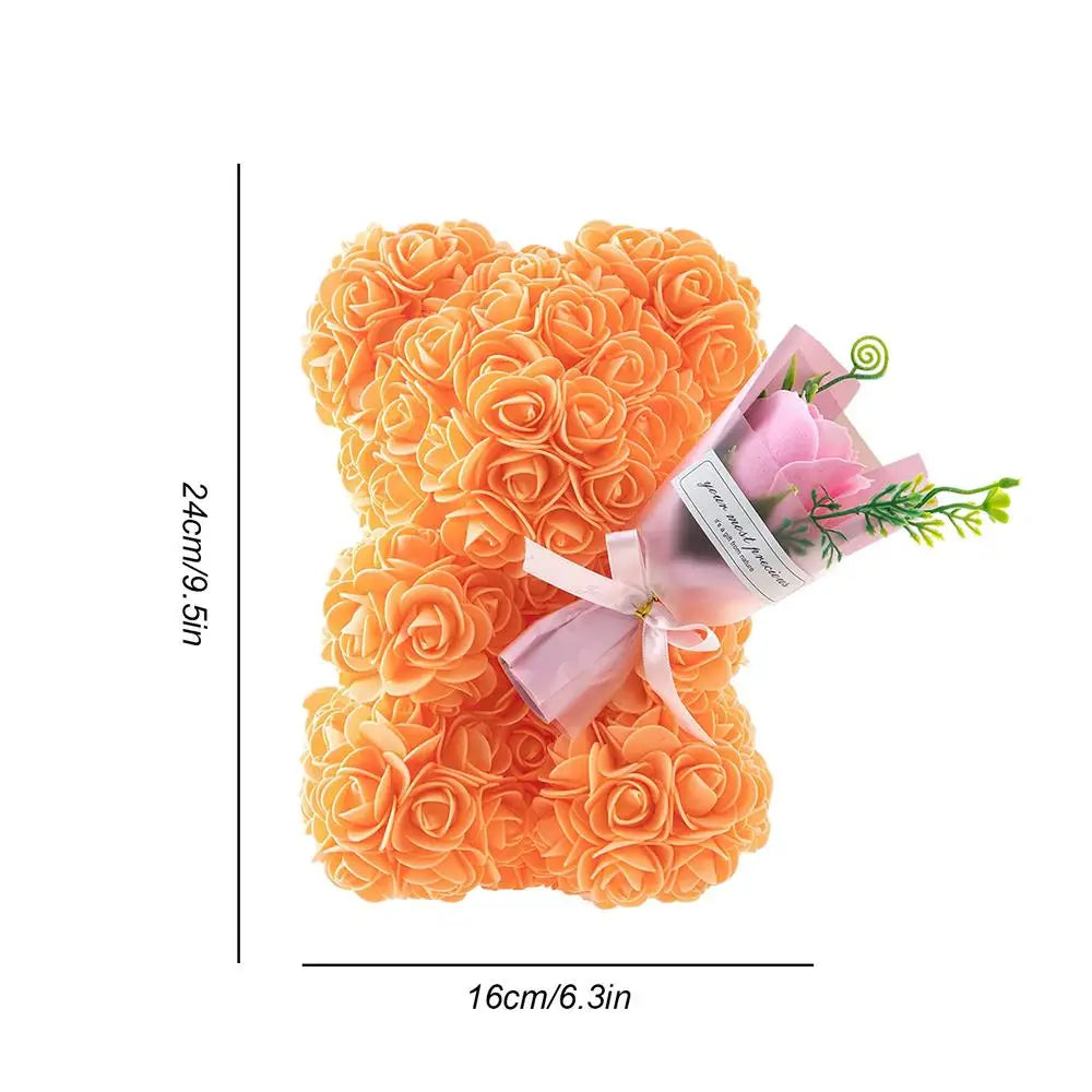 Romantische Teddybeer Knuffel Met Bloem – Perfect Valentijnscadeau Voor Je Vriendin of Speciaal Moment