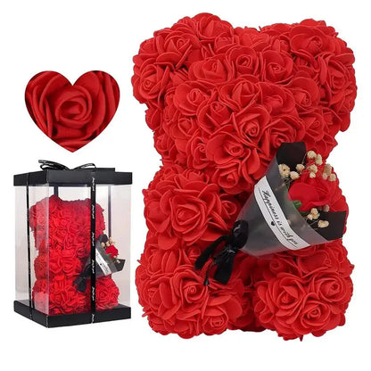 Romantische Teddybeer Knuffel Met Bloem – Perfect Valentijnscadeau Voor Je Vriendin of Speciaal Moment