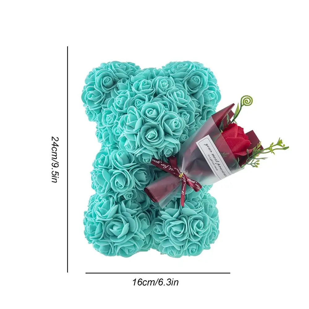Romantische Teddybeer Knuffel Met Bloem – Perfect Valentijnscadeau Voor Je Vriendin of Speciaal Moment