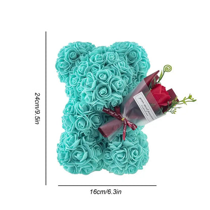 Romantische Teddybeer Knuffel Met Bloem – Perfect Valentijnscadeau Voor Je Vriendin of Speciaal Moment