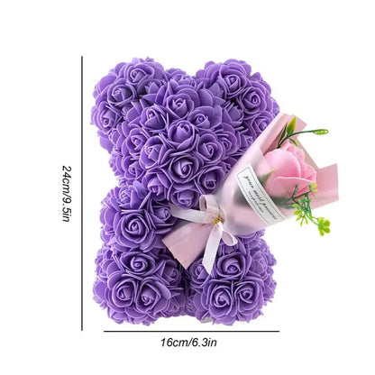 Romantische Teddybeer Knuffel Met Bloem – Perfect Valentijnscadeau Voor Je Vriendin of Speciaal Moment