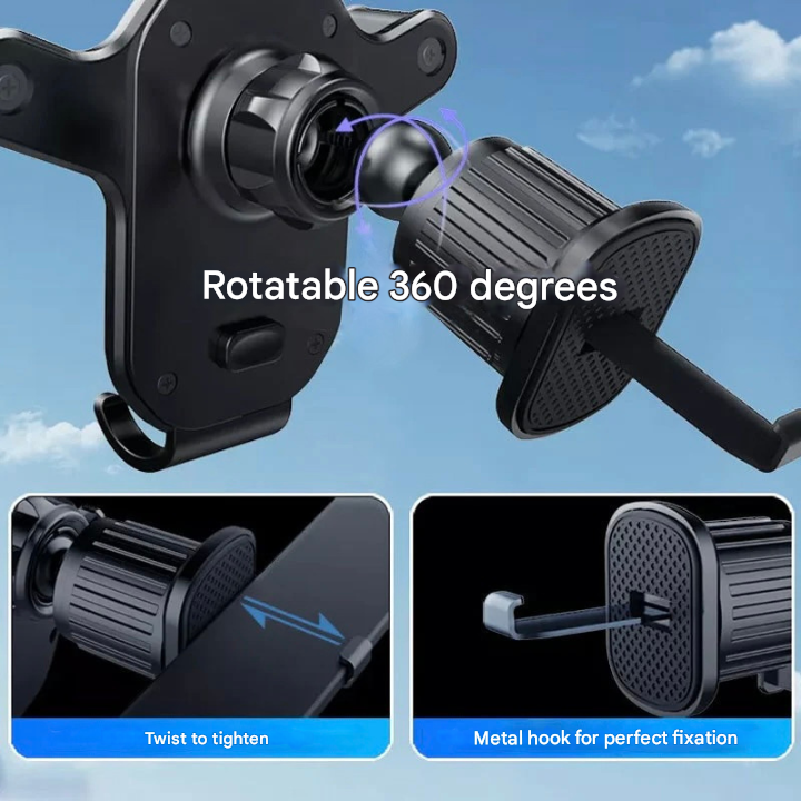 SafeGrip Auto Telefoonhouder – 360° Draaibare Ventilatierooster Houder met Haakvergrendeling