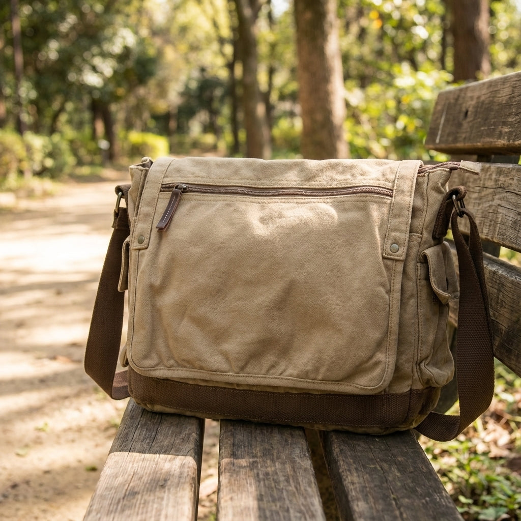 Vintage Canvas Messenger Bag – Ruim en duurzaam