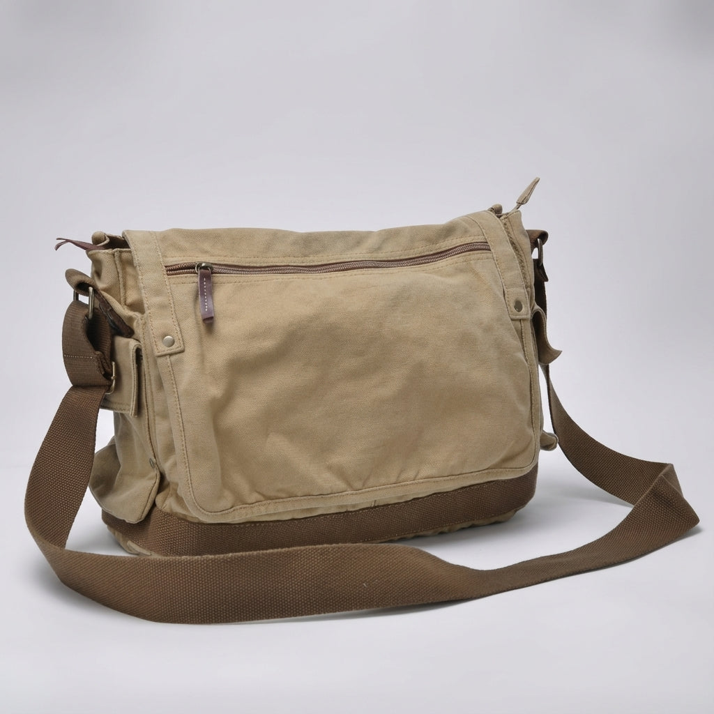 Vintage Canvas Messenger Bag – Ruim en duurzaam