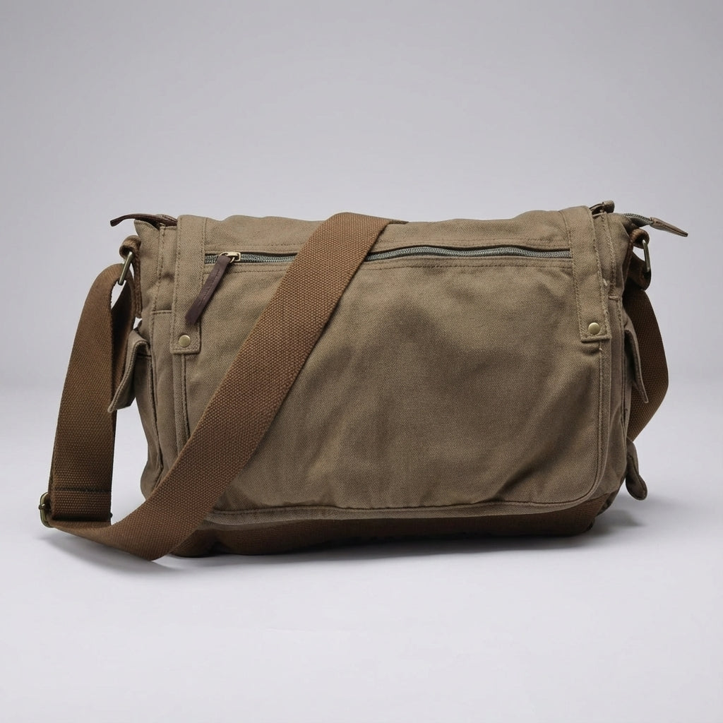 Vintage Canvas Messenger Bag – Ruim en duurzaam