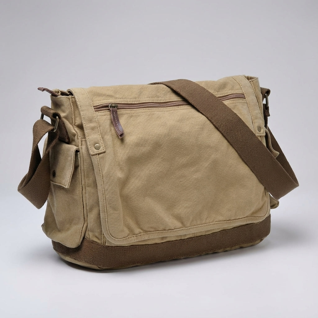 Vintage Canvas Messenger Bag – Ruim en duurzaam