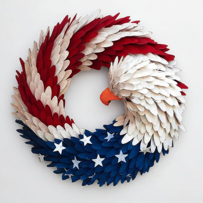 Patriottische Bald Eagle Houten Krans | Handgemaakte Rustieke Decor met Weerbestendig Ontwerp
