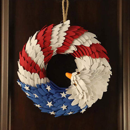 Patriottische Bald Eagle Houten Krans | Handgemaakte Rustieke Decor met Weerbestendig Ontwerp