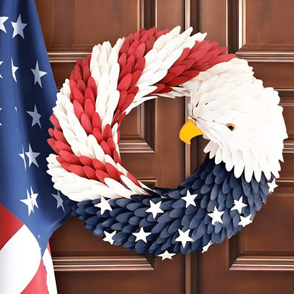 Patriottische Bald Eagle Houten Krans | Handgemaakte Rustieke Decor met Weerbestendig Ontwerp
