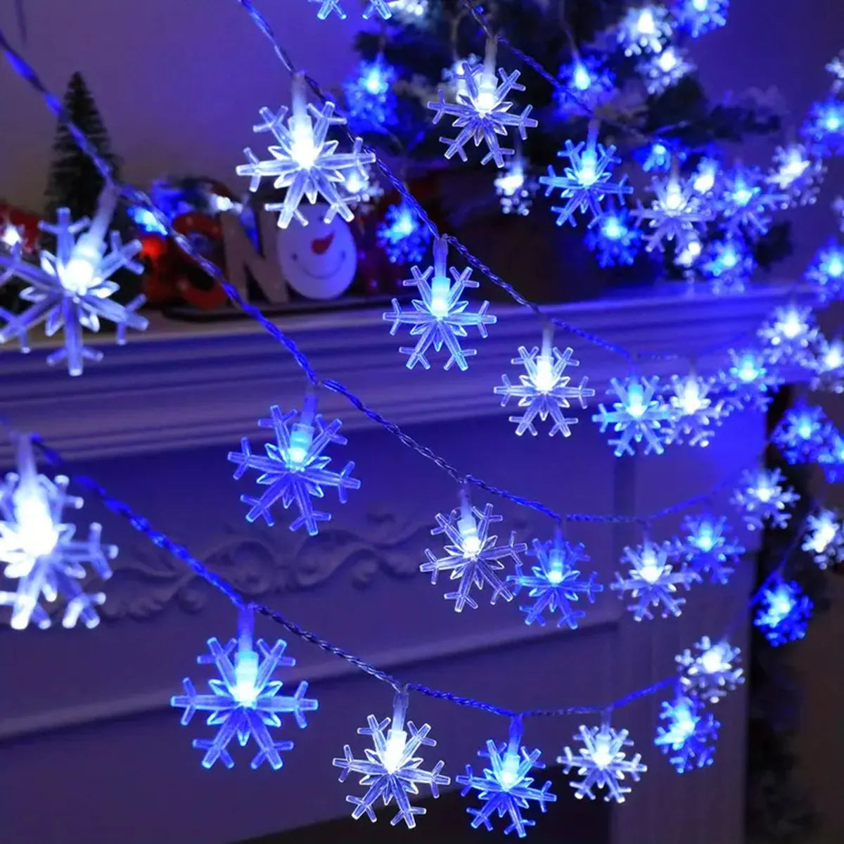 Sneeuwvlok LED Lichtsnoer Batterij - Sfeerverlichting Binnen Buiten