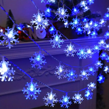 Sneeuwvlok LED Lichtsnoer Batterij - Sfeerverlichting Binnen Buiten