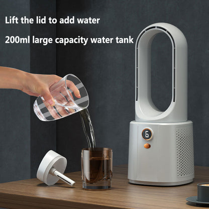 LuchtBries bladloze ventilator – met nachtlampje en luchtbevochtiger voor stille verkoeling