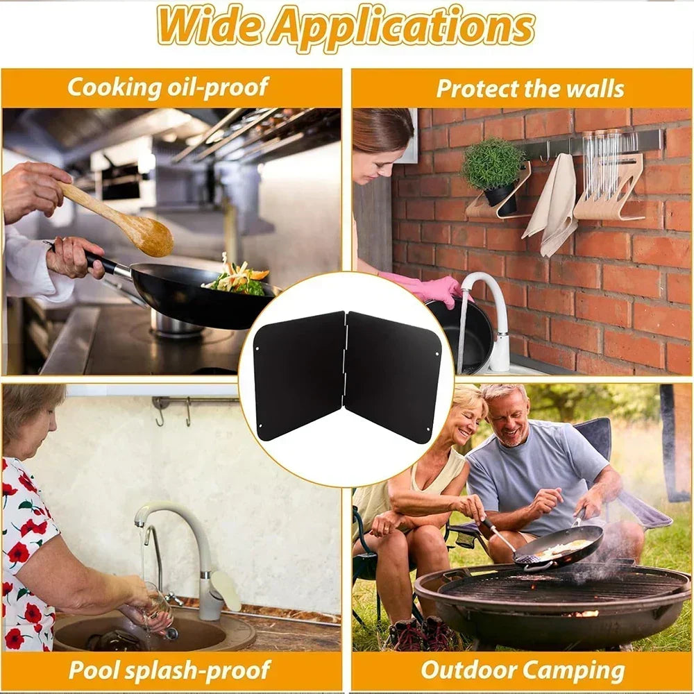 Opvouwbare Roestvrijstalen Vetspatbescherming – Dubbelzijdige Oliebescherming voor Keuken