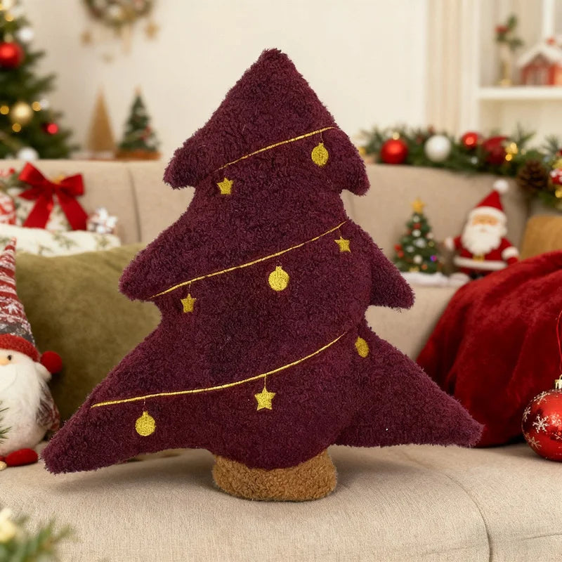 Feestelijke Kerstboom Knuffelkussen - Zachte Lendensteun voor Bank en Stoel