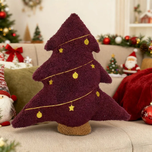 Feestelijke Kerstboom Knuffelkussen - Zachte Lendensteun voor Bank en Stoel