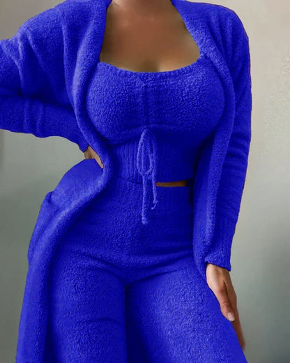 Dames Fleece Loungewear Set 3-Delig Warm en Comfortabel