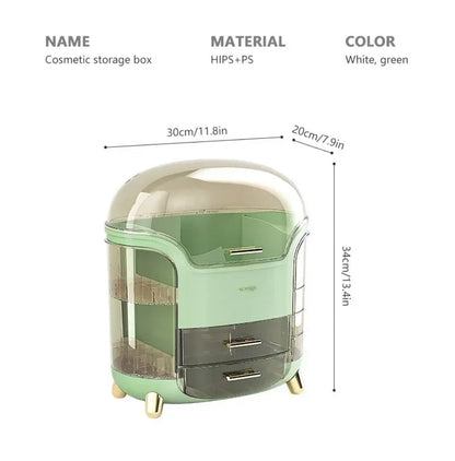 Luxe Transparante Make-up Organizer met Draaideuren en Lades