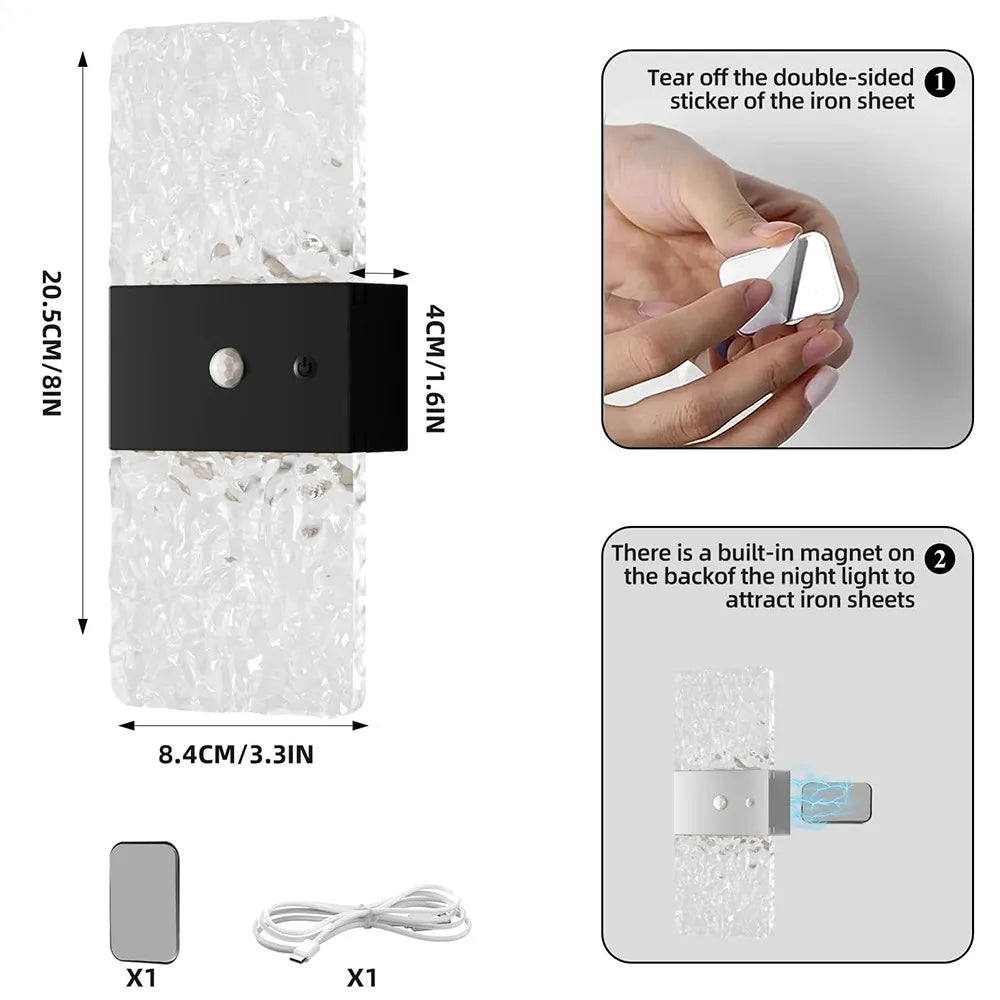 Slimme Bewegingssensor Wandlamp Set 2 Stuks - Draadloos, Dimbaar, Magnetisch