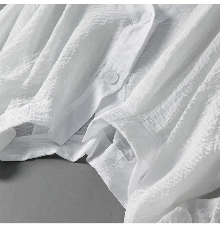 LunaLinnen Blouse Met Pofmouwen
