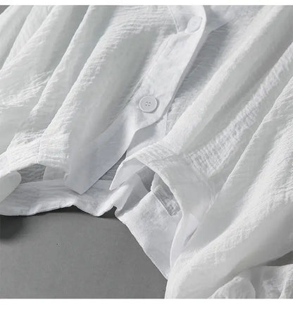 LunaLinnen Blouse Met Pofmouwen