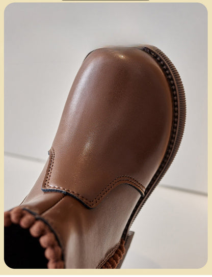 LeerLief Meisjes Enkellaars – Comfortabele PU Leren Laars met Antislip Zool en Zijrits