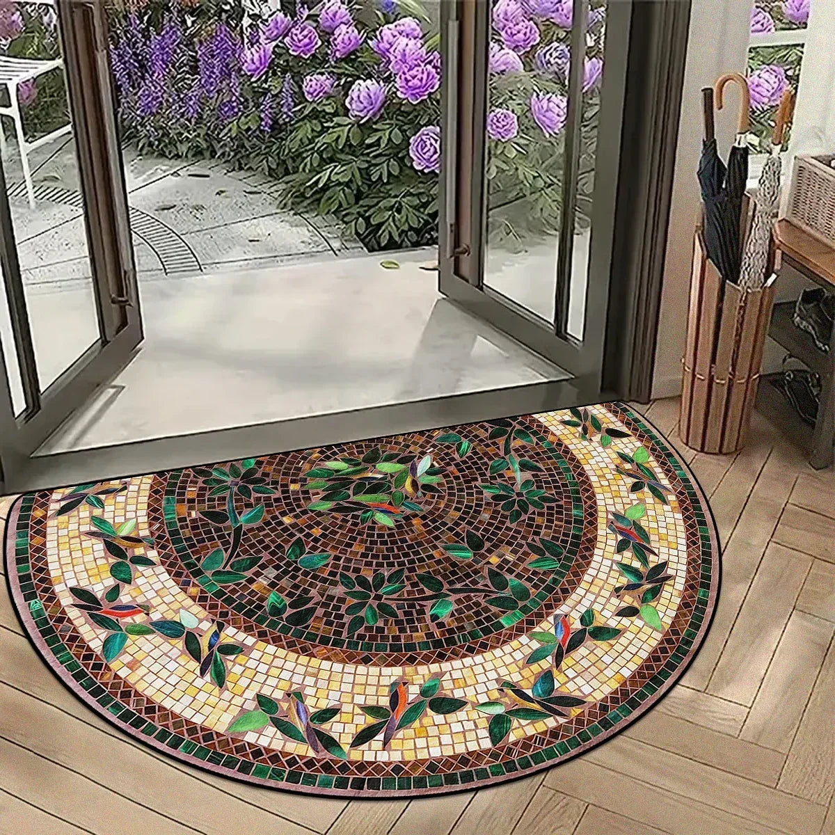 Halfronde Vintage Mozaïek Deurmat Antislip 60x90cm | Binnen & Buiten