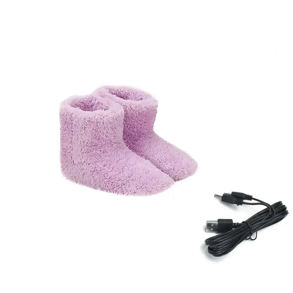WarmEase USB Heated Slippers – Plush Winter Comfort with Adjustable Warmth